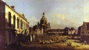 Bernardo Bellotto The New Market Square in Dresden. Norge oil painting reproduction